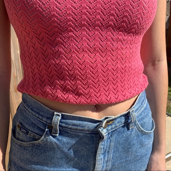 🌿 Vintage Knit Puff Sleeve Pink Cottage Top 🌿 - Picture 3 of 5